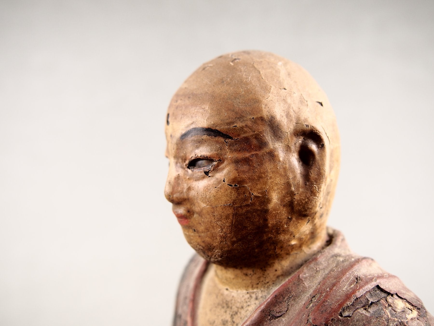 Antique statue of a Japanese Buddhist monk
