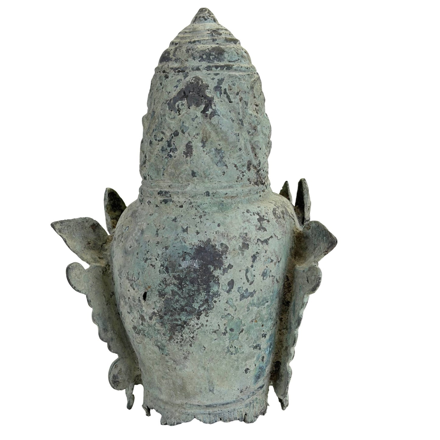 Antique bronze temple fragment from Java depicting Vishnu