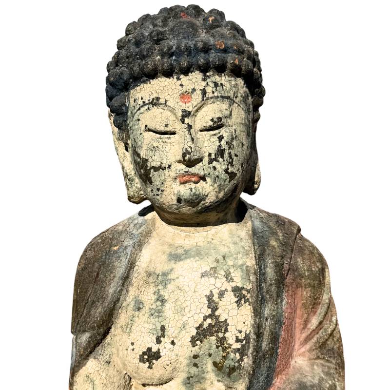 Antique wooden Kwanyin statue from China
