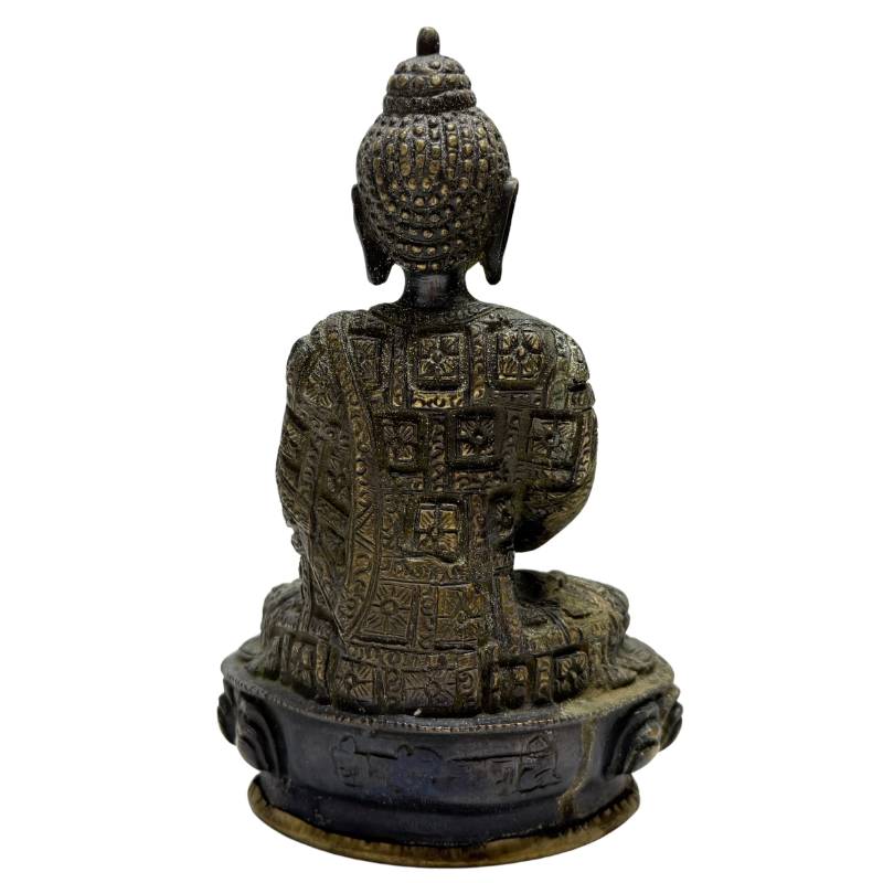 Antique Nepalese fire-gilt bronze Buddha pair