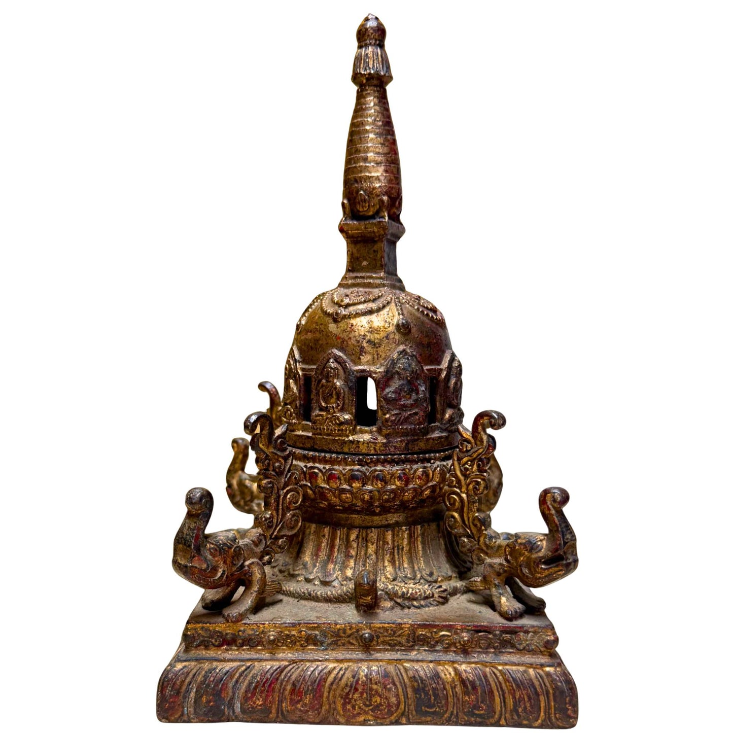 Antique Nepalese gilded bronze Shikarakuta temple-shrine 17th century
