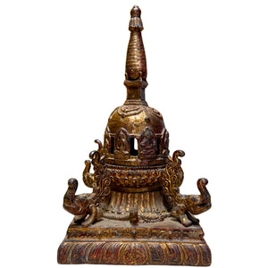 L'exemple de Michael Backman : Shikarakuta népalais en bronze doré de qualité muséale – XVIIe siècle