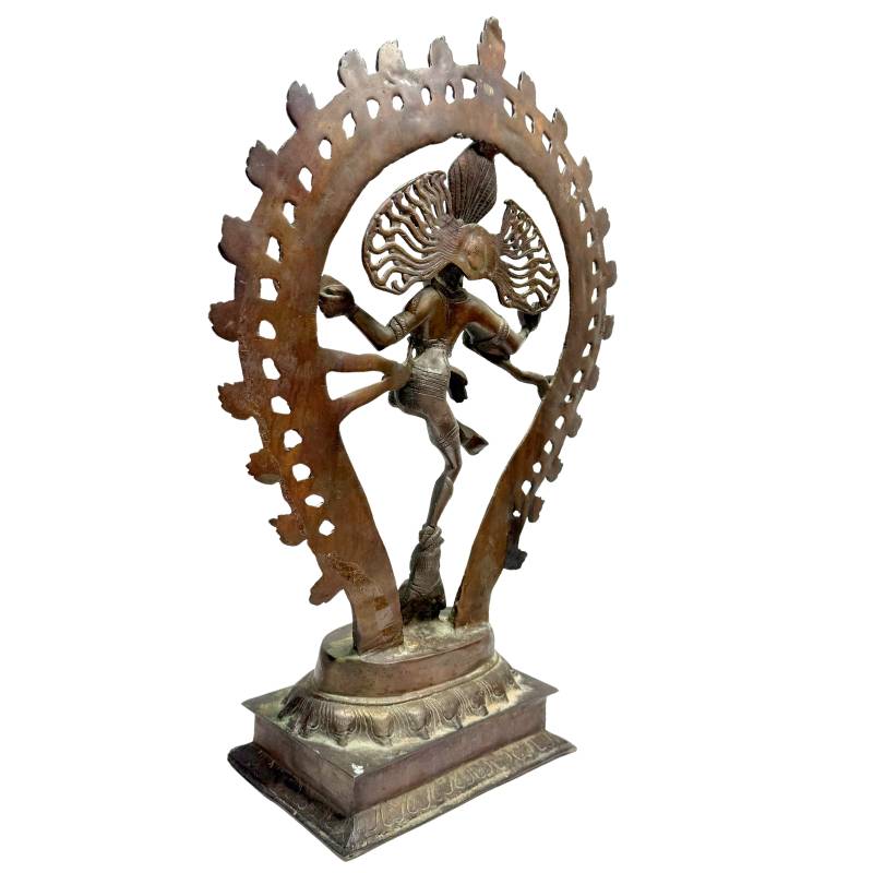 Antique Shiva Nataraja statue bronze India cosmic dance spiritual object