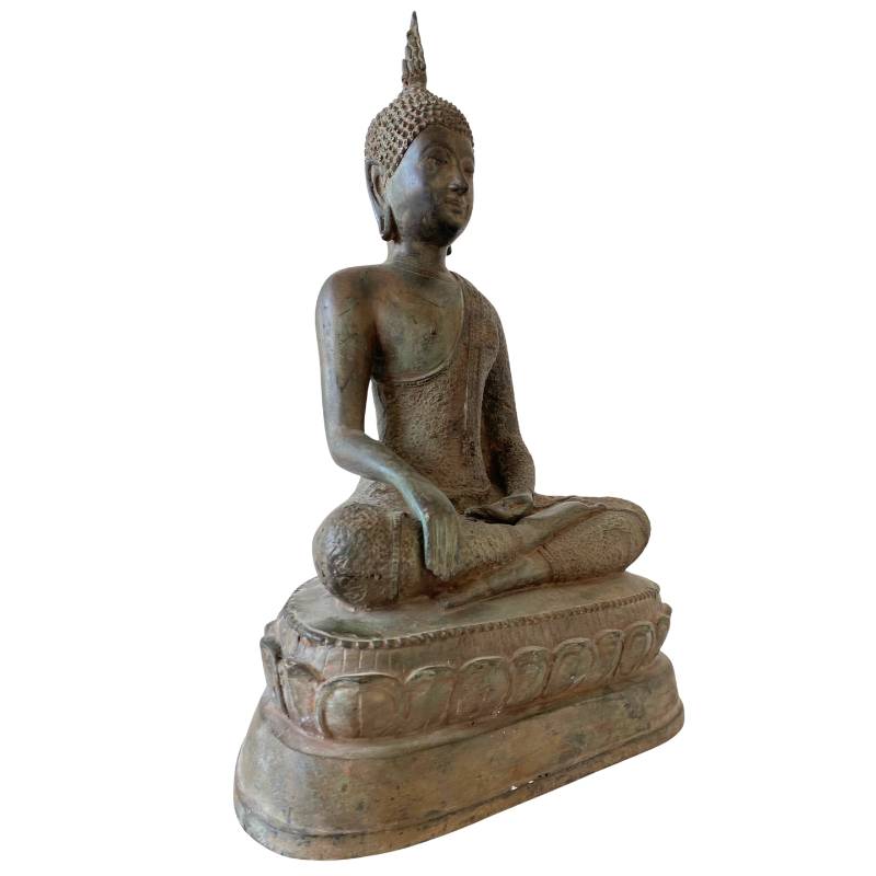 Antique Siam Buddha statue in bronze