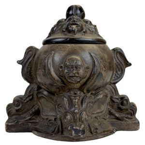 Pot décoratif belge ancien, 1900/1920, motif dragon