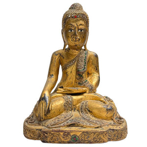 Antique Burmese Teak Mandalay Buddha - 19th Century - 27 cm (Premium Quality)