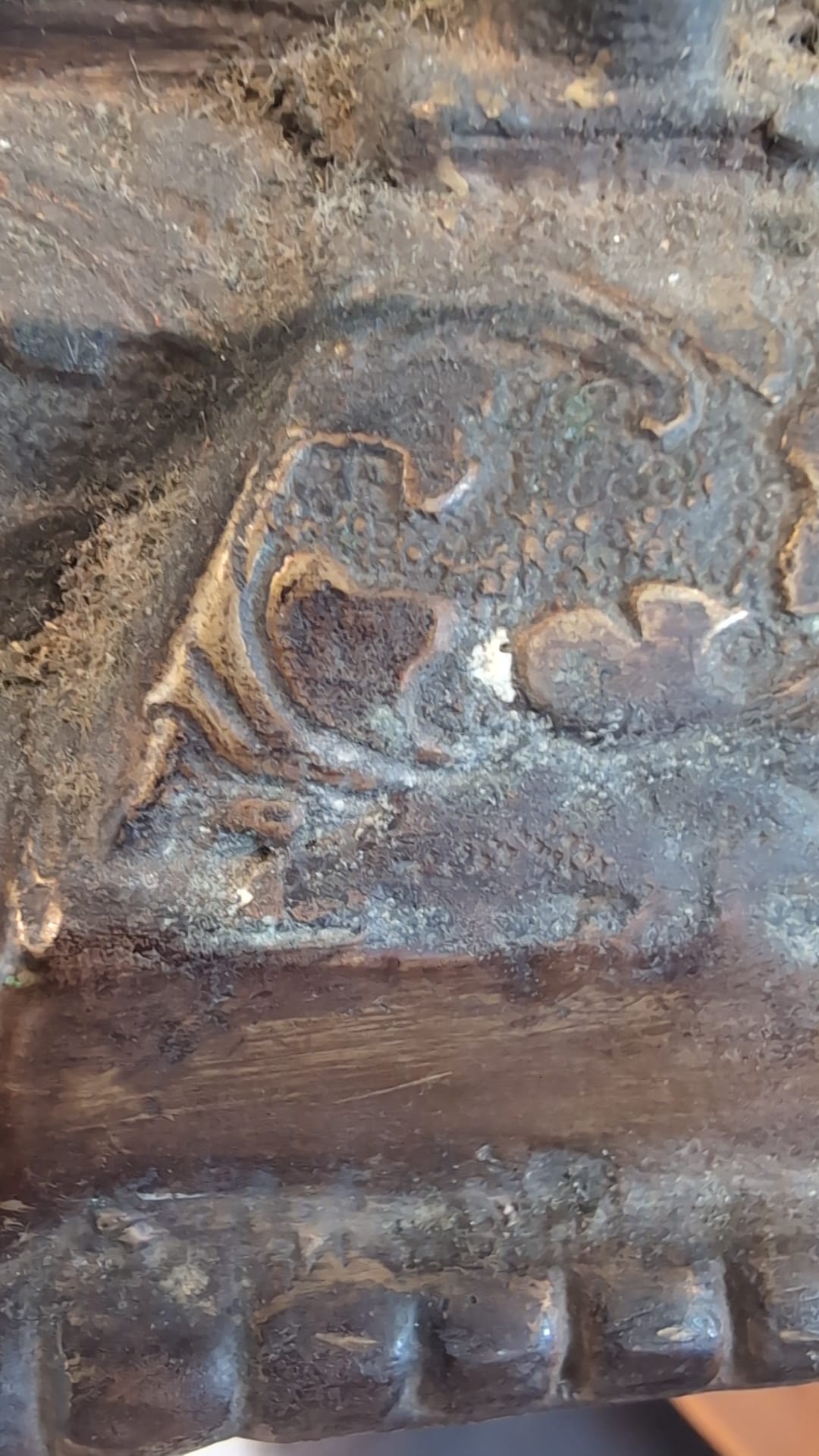 Antique Himalayan bronze Buddha with a visibly aged surface
