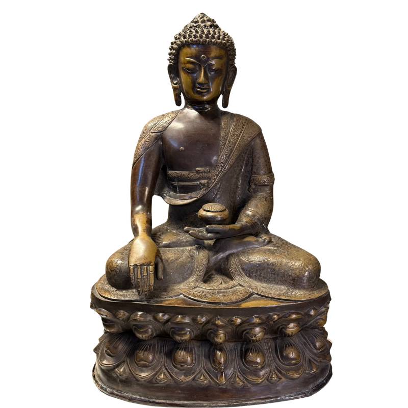 Antique Buddha statue Nepal 18th century Shakyamuni Gautama Buddhism collector's item.