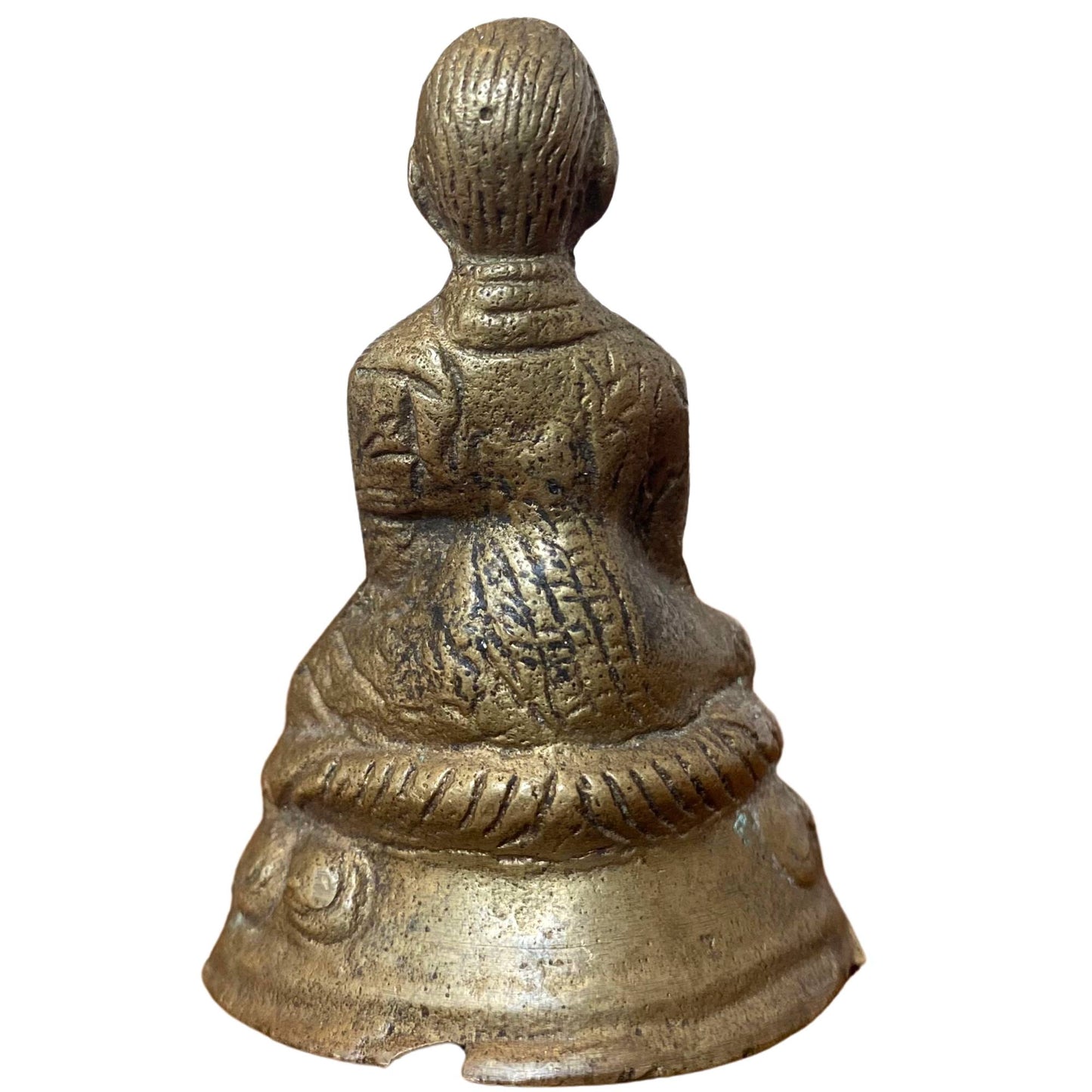 Front view of a seated Mahasiddha or Lama with a unique hand gesture at the mouth from the 19th century.