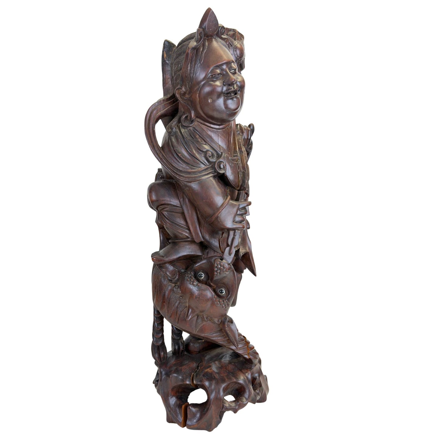 Authentic Ebisu sculpture from the Japanese tradition made of solid wood