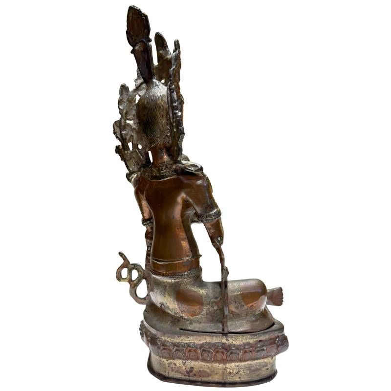 Antique bronze Tara from the Himalayan tradition with a calm, spiritual aura