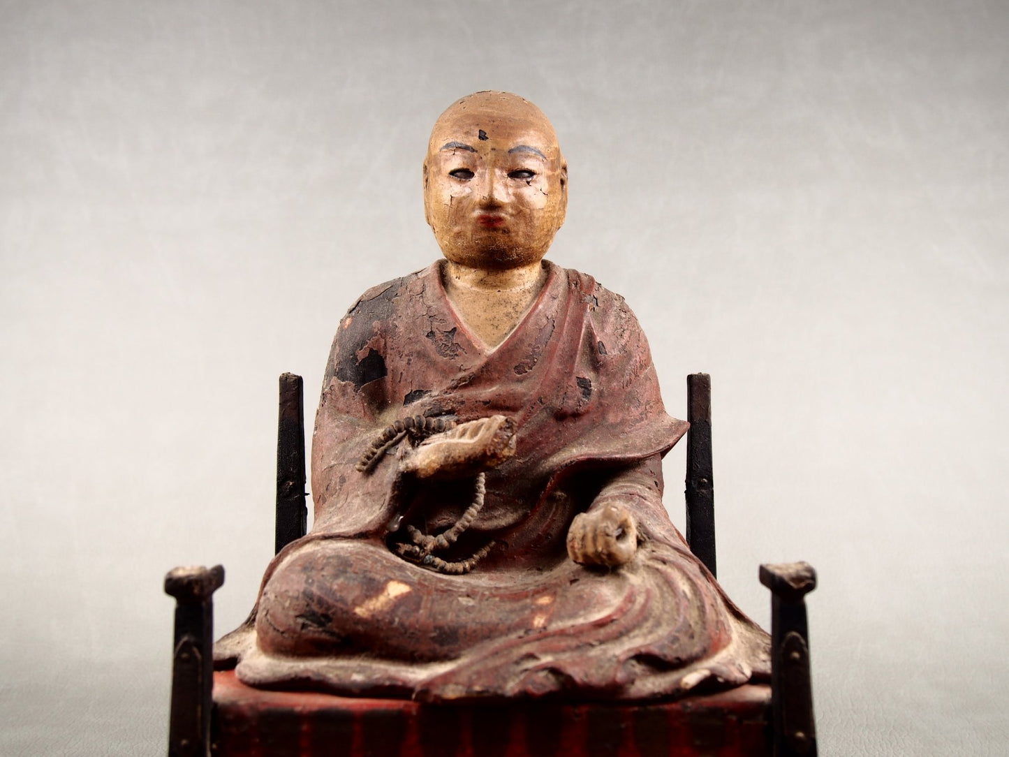 Antique Japanese devotional wooden sculpture

