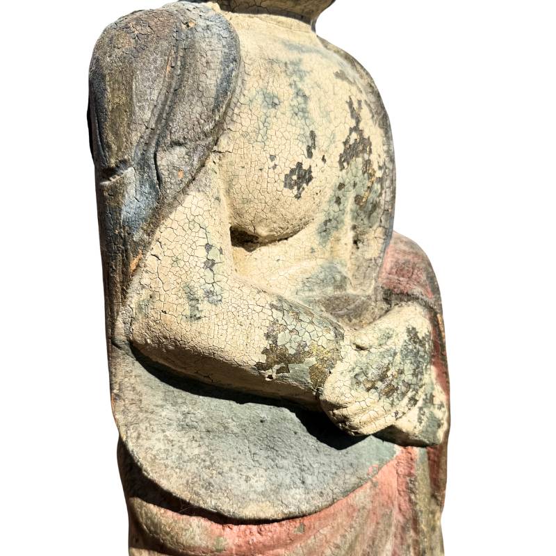 Antique wooden Kwan Yin temple sculpture

