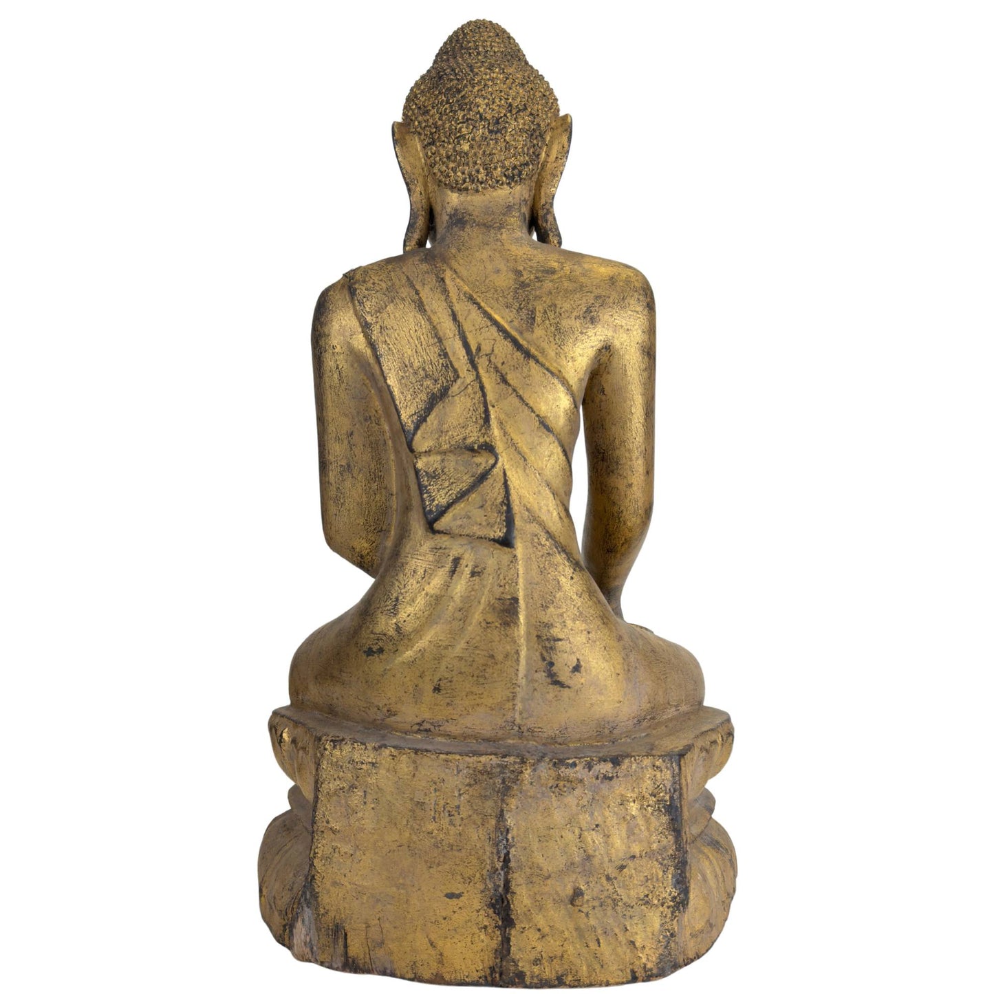 Antique Myanmar Buddha on a double lotus base