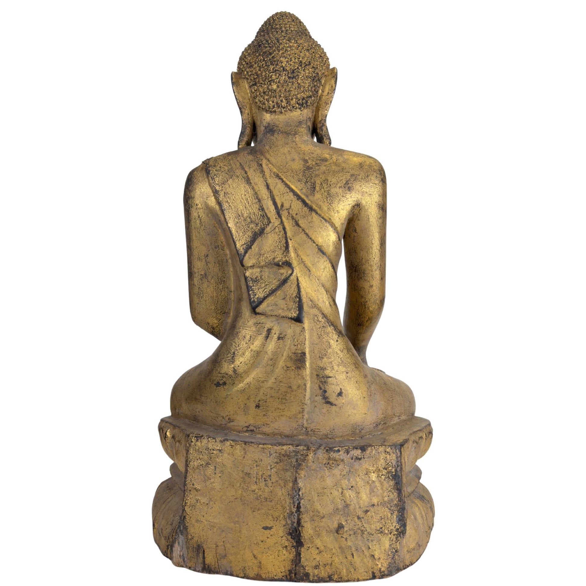 Antique Myanmar Buddha on a double lotus base