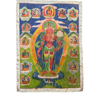 Antique Red Tara Thangka – 19th Century Newar Buddhist Painting from Nepal