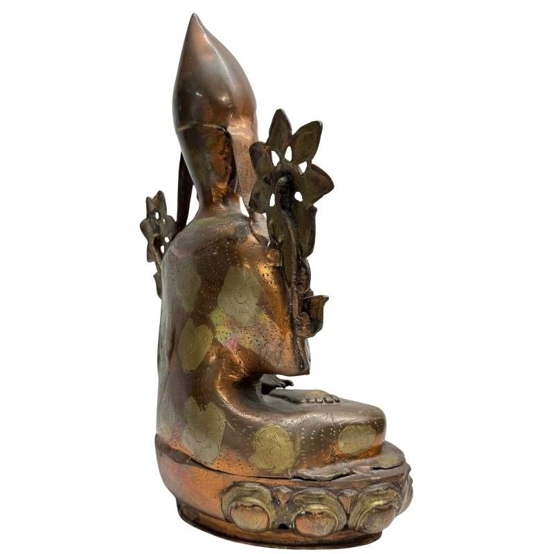 Antique fire-gilded llama sculpture from the Himalayan region