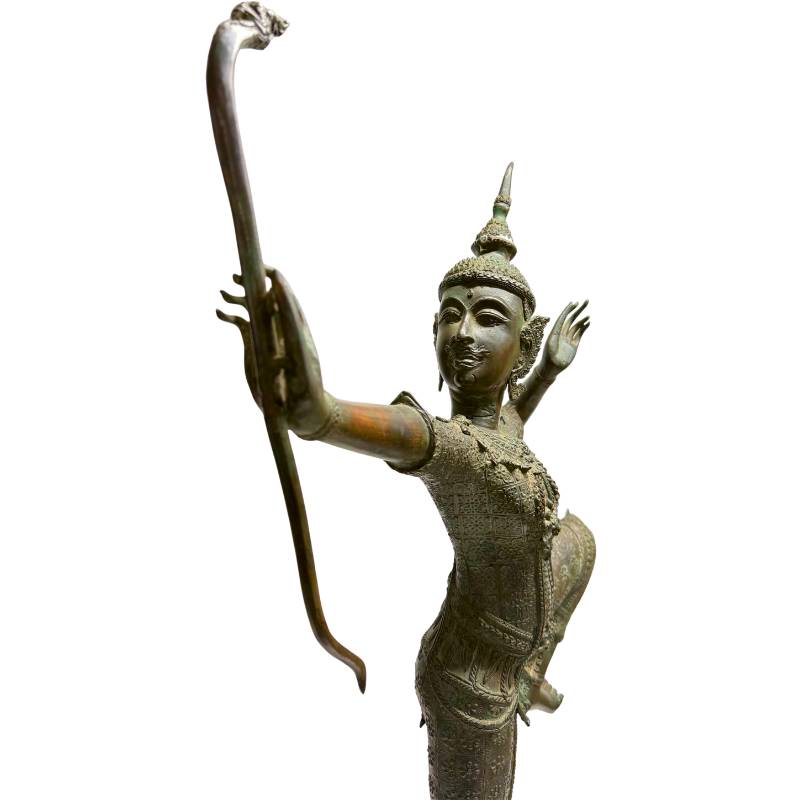 Antique Thai figurative bronze art with natural aging