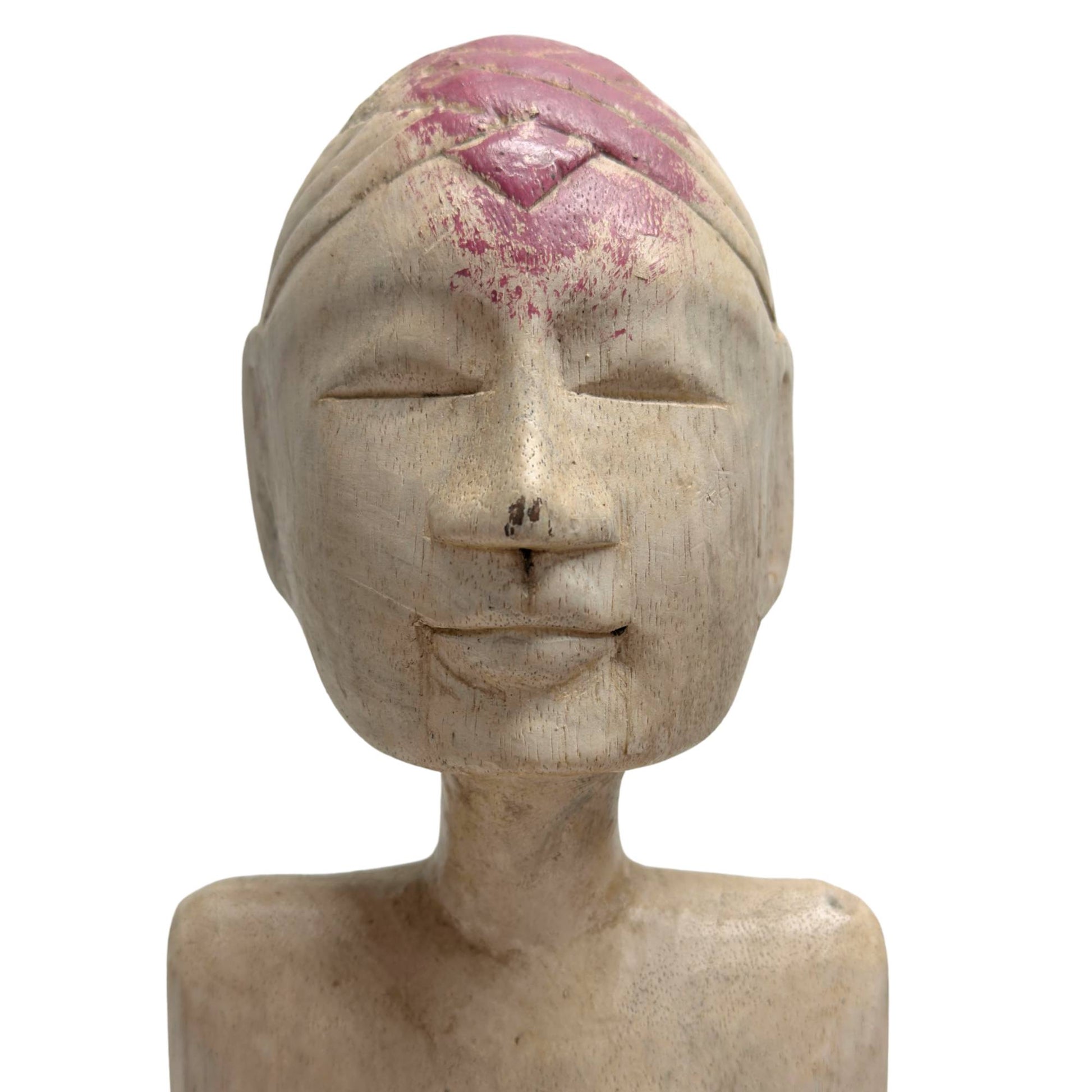 Face of an archaic ancestor figure, East Indonesian tribal art
