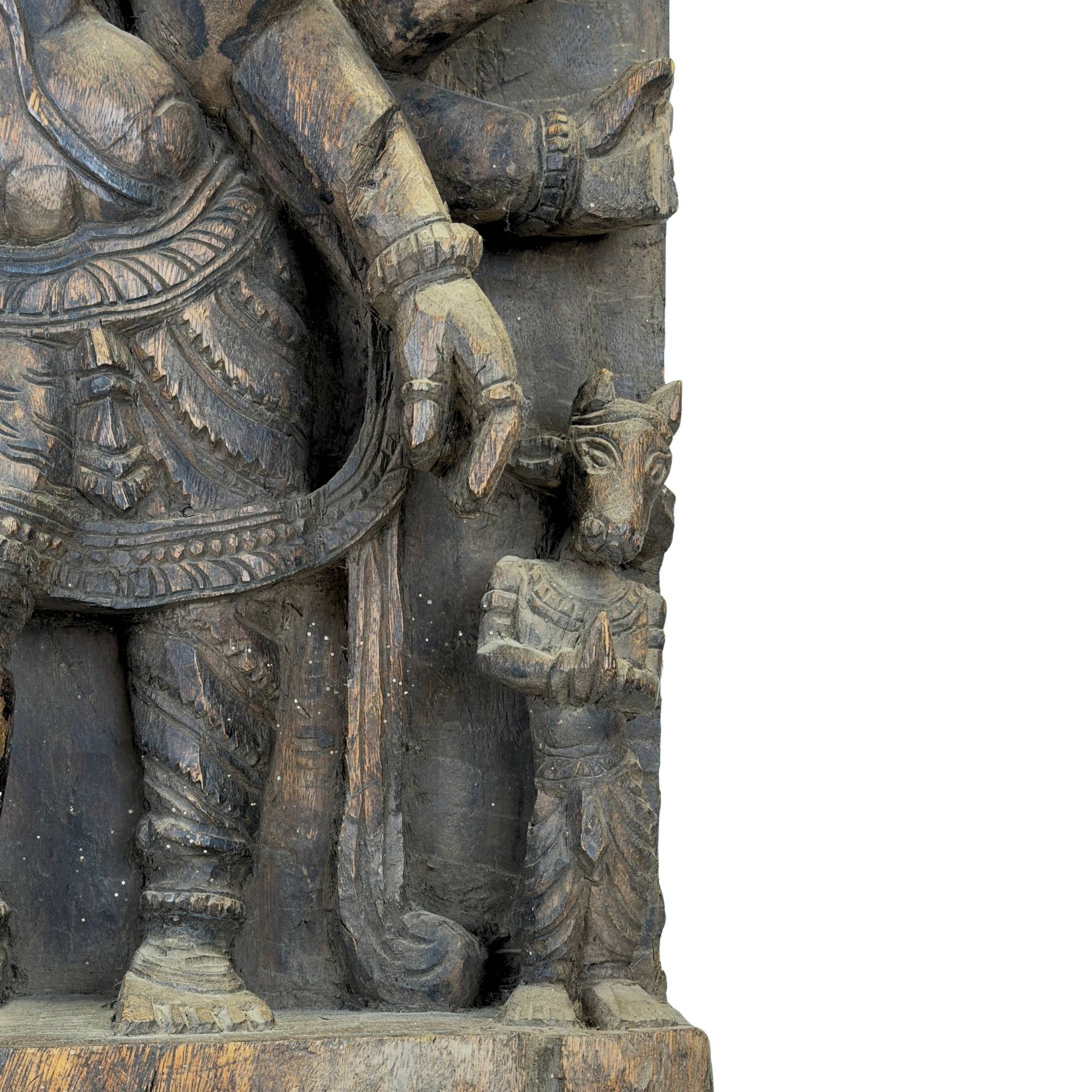 Architectural temple panel from South India with religious depiction