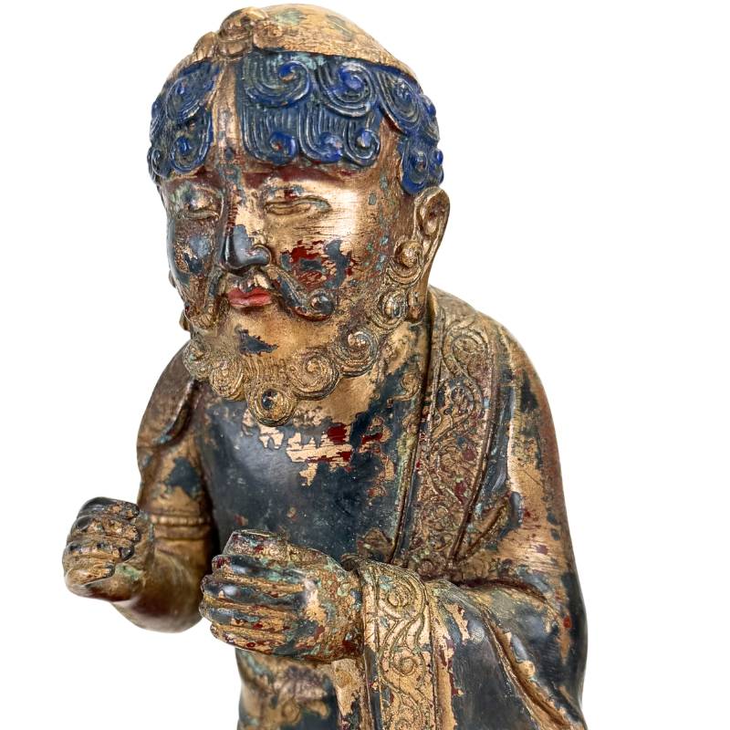Arhat on an animal in Asian art from Nepal