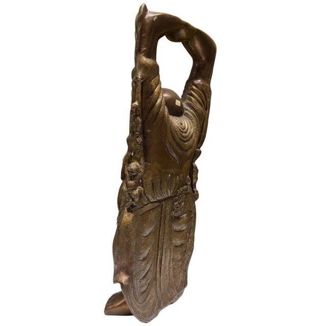 Budai with raised arms as a powerful symbol of abundance.