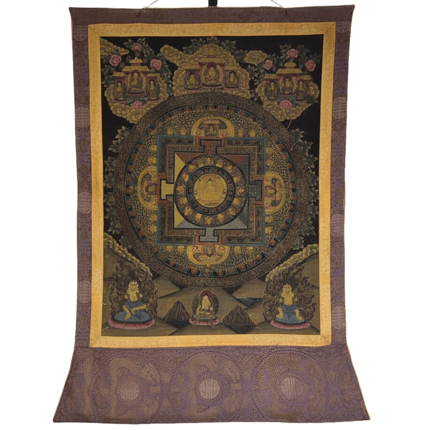 Authentic wax seal as certificate of origin on an antique Thangka