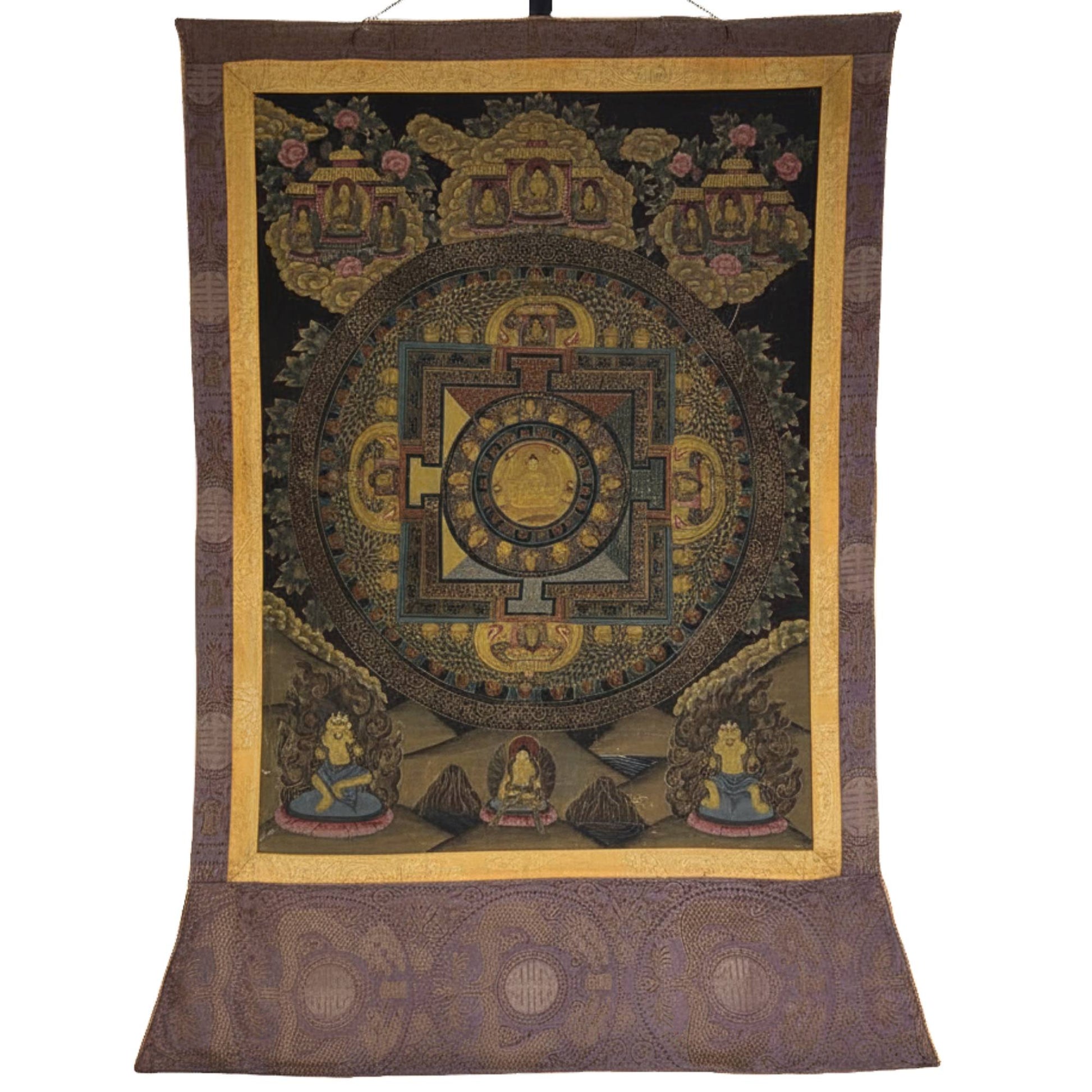Authentic wax seal as certificate of origin on an antique Thangka