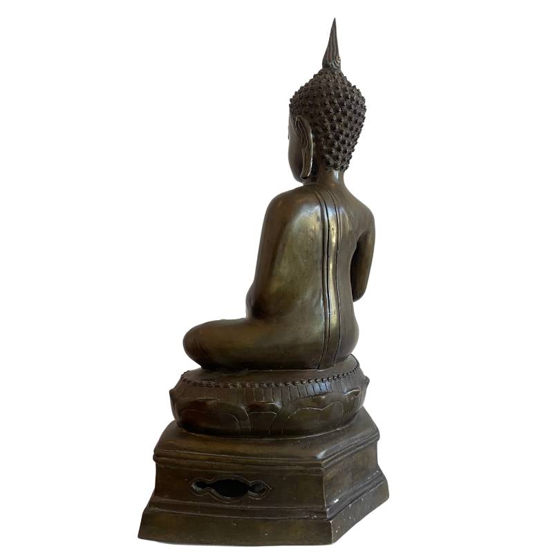 Authentic Thai bronze Buddha statue in bhumisparsha mudra