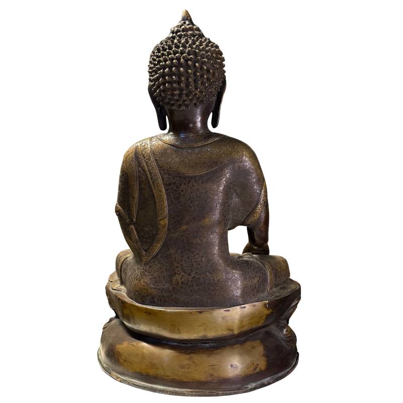 Authentic Himalayan art Buddha sculpture Malla period Shah Dynasty heritage.