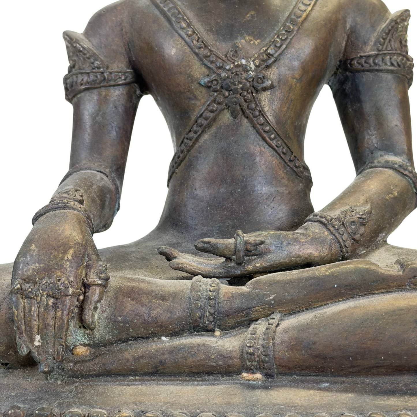 Authentic Thai Buddha in bronze with dark patina
