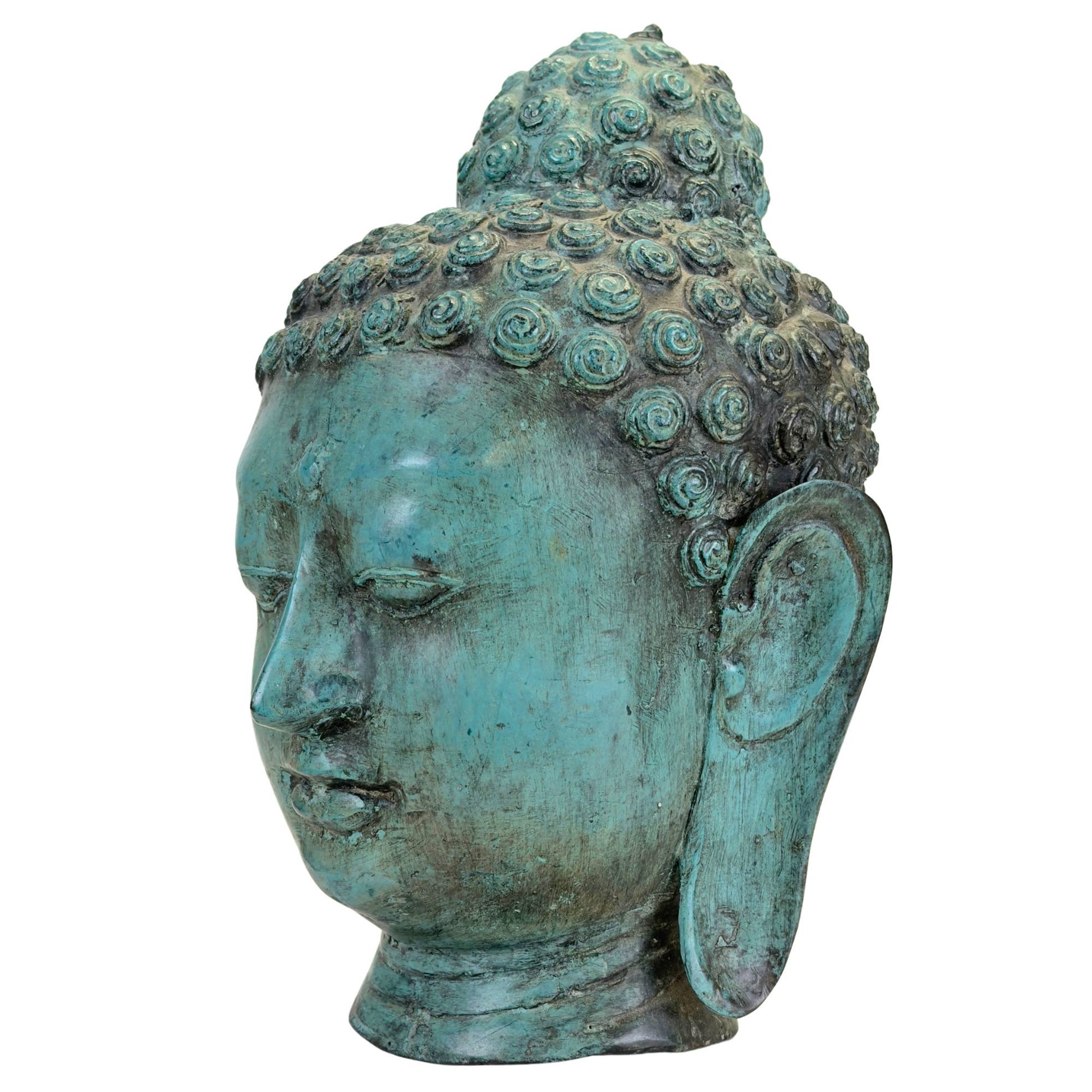 Bronze Buddha sculpture with an authentic vintage look