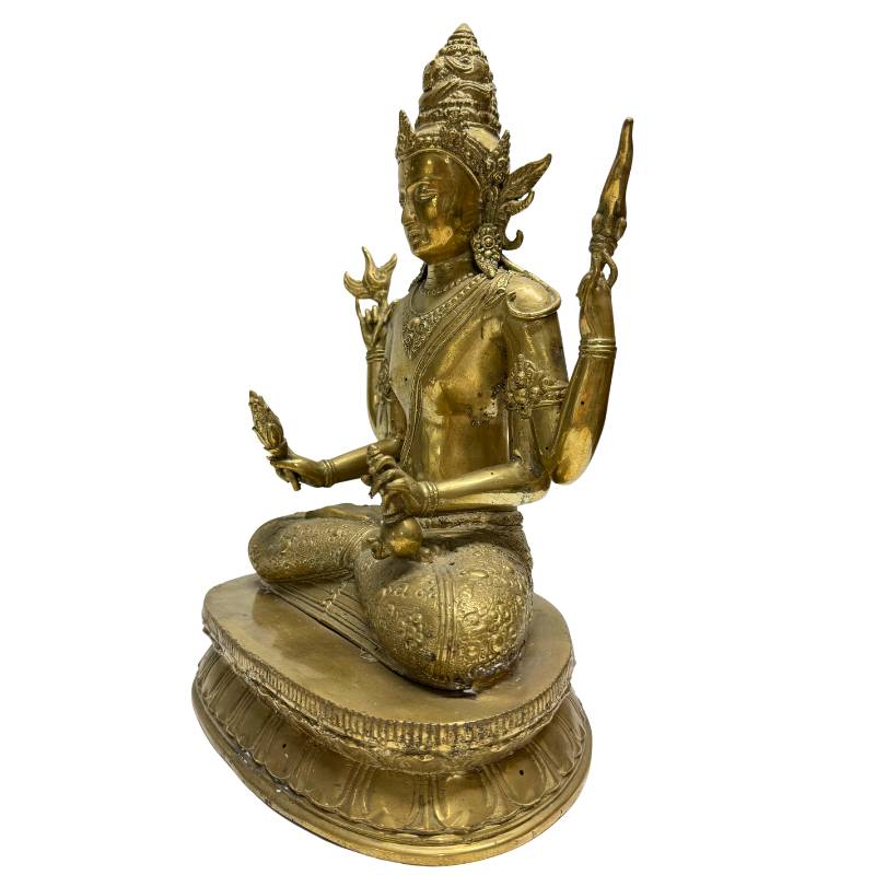 Pre-industrial Nepalese Avalokiteshvara bodhisattva in bronze
