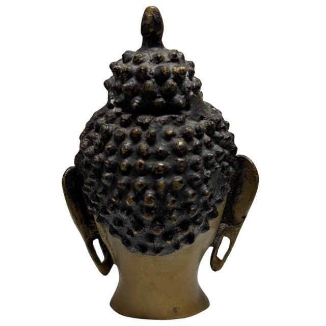 Asian antique Buddha head in bronze