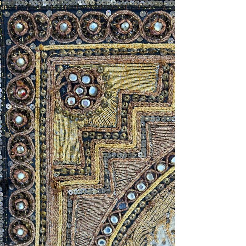 Asian handmade textile artwork with relief and details