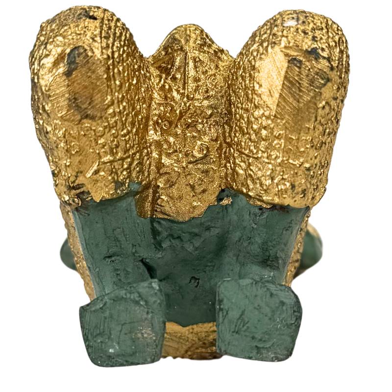 Asian Thepanom set of gold and green patina figures