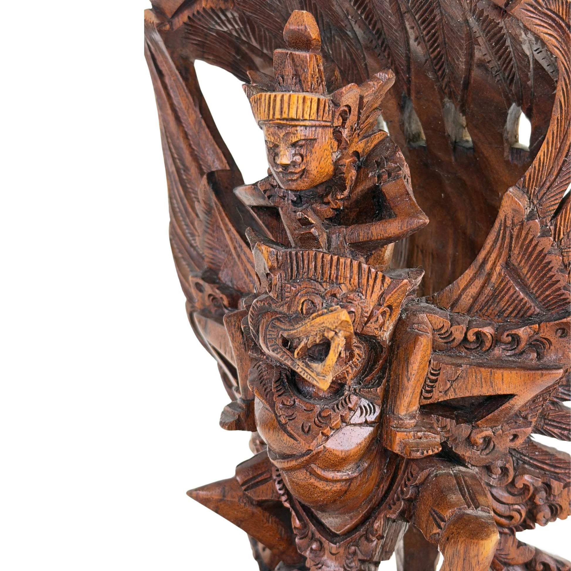 Vintage Balinees Garuda beeld handgesneden in hout