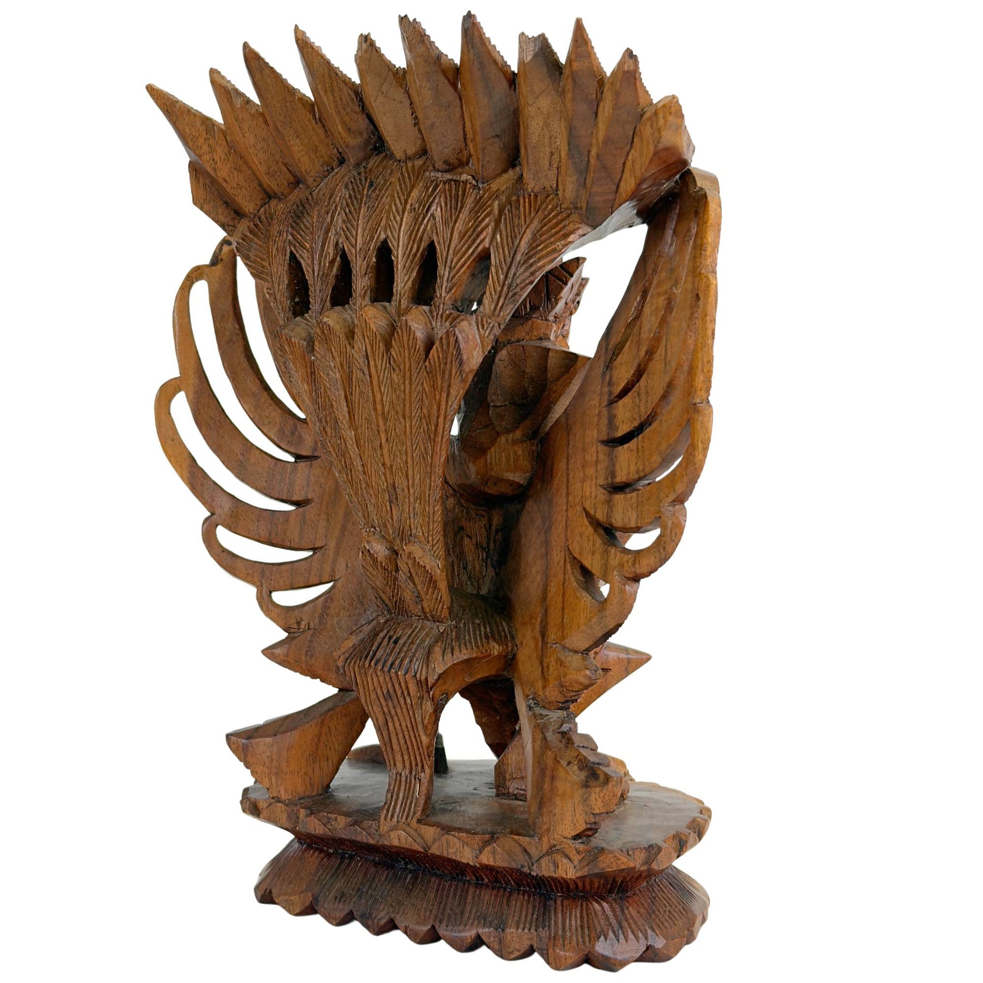 Achterzijde van Balinees houten Garuda beeld