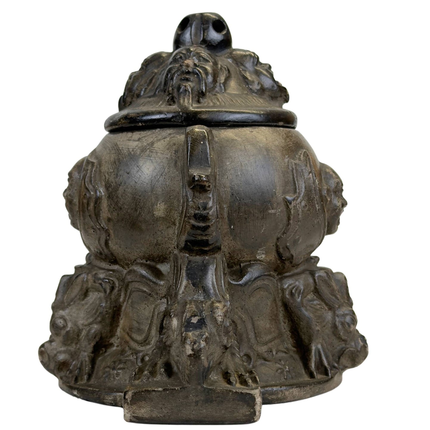 Belgian decorative pot with dragon-shaped handles
