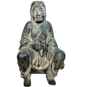 Protection et prospérité – Immortel antique en bronze avec coquillage sacré (XIXe siècle)