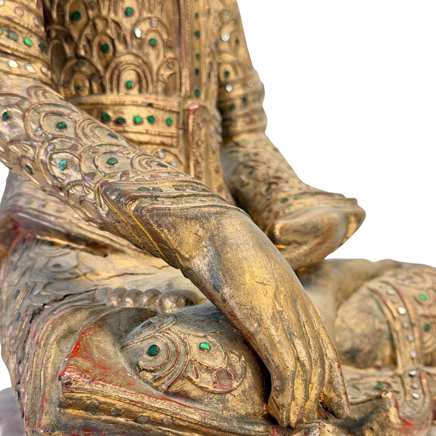 Detail of the right hand in bhumisparsha mudra, SKU 738