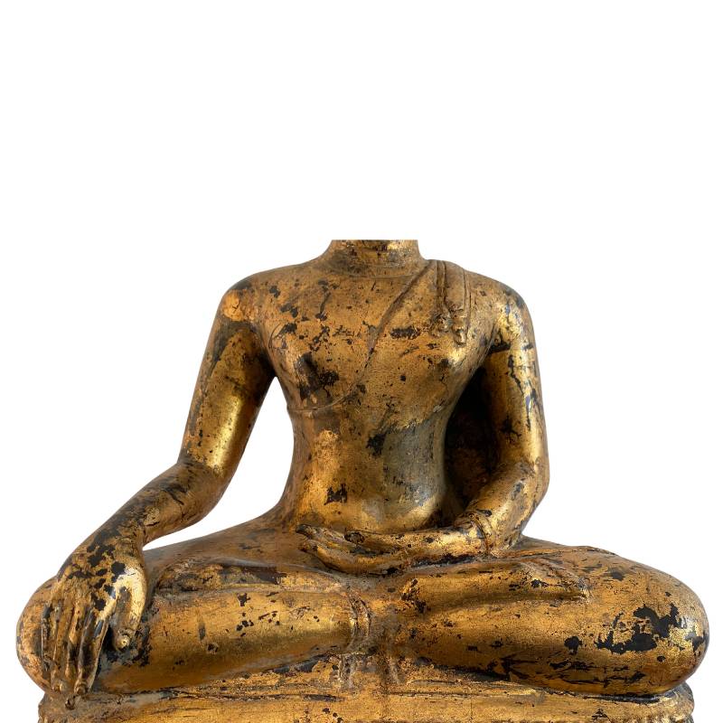 Burmese Mandalay Buddha statue in temple-quality bronze, Lot 159