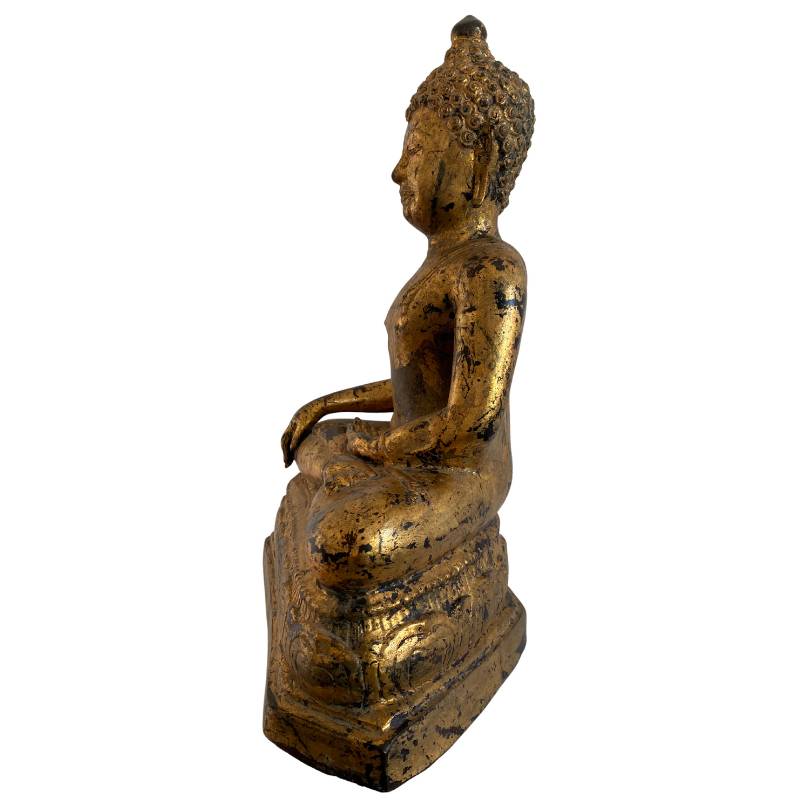 Burmese Mandalay Buddha statue of bronze with gold leaf, 19th century, Lot 159