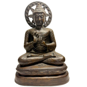 Bouddha birman Dharmachakra – Statue en bronze 55 cm – Lot 474