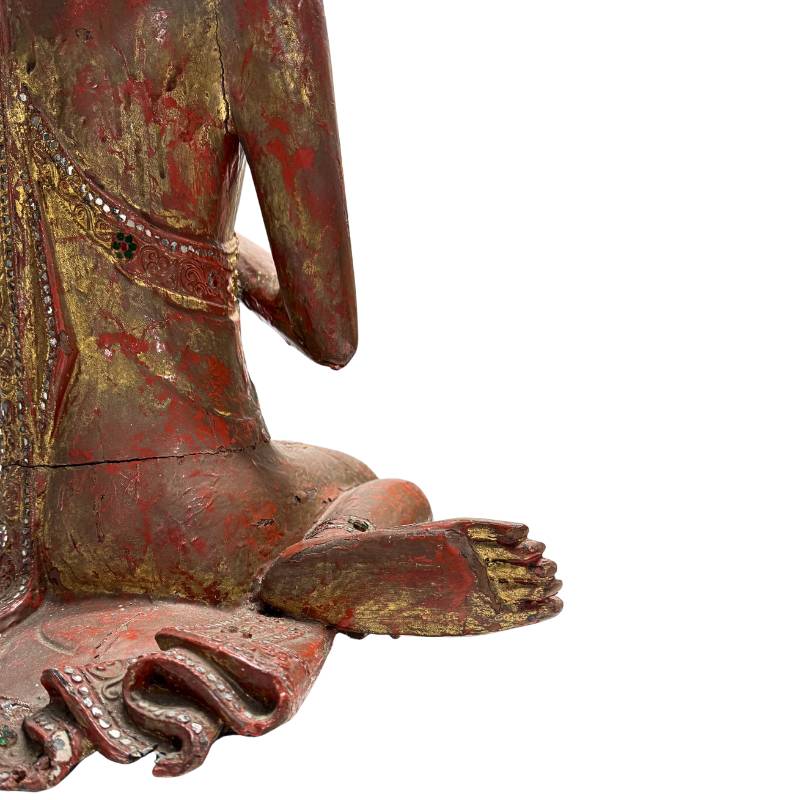 Burmese devotional image of a kneeling monk
