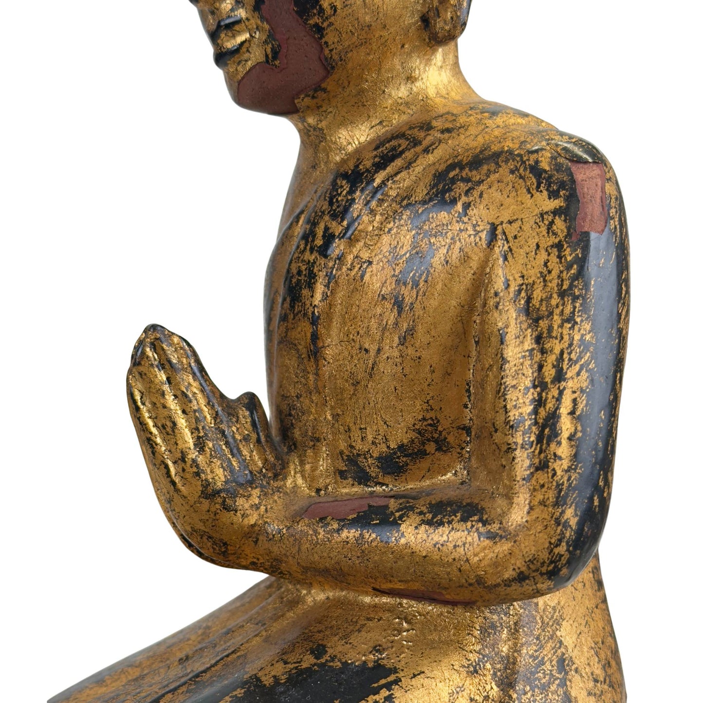 Refined detail of the face of the 19th-century Burmese monk