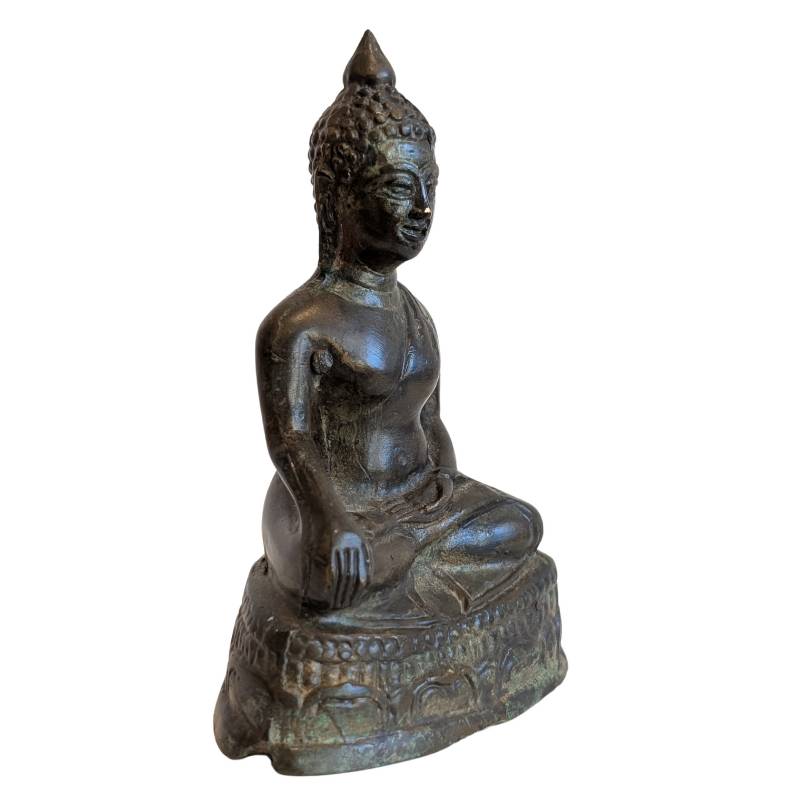 Buddha in earth-touching mudra of bronze