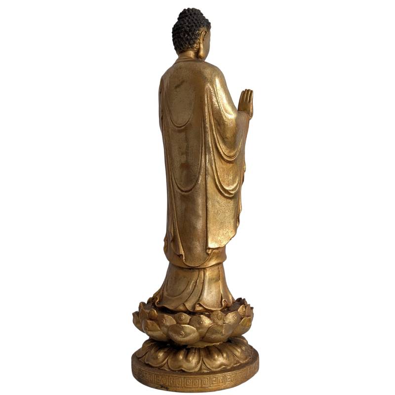 Buddha in Abhaya mudra executed in Chinese gilded bronze