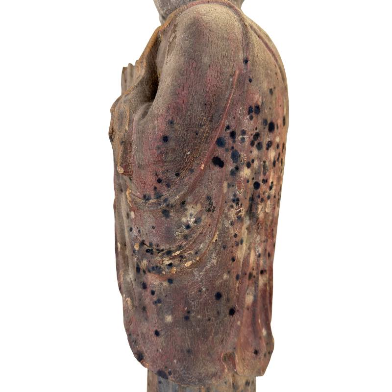 Buddha Anjali mudra temple statue wood China