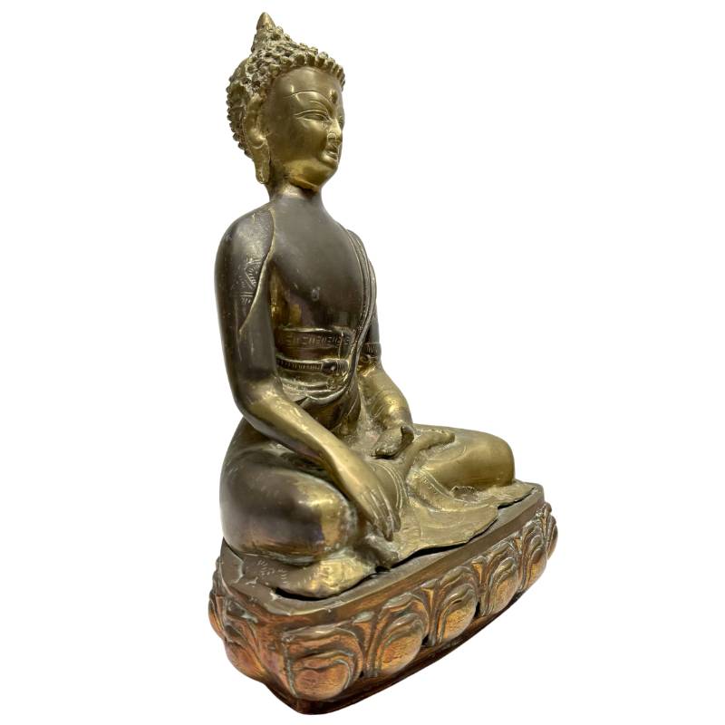 Bronze Buddha statue Sino-Tibetan bhumisparsha mudra authentic collector's item